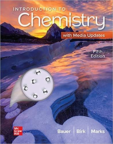 introduction to chemistry 5th edition rich bauer, james birk, pamela marks 1259911144, 978-1259911149