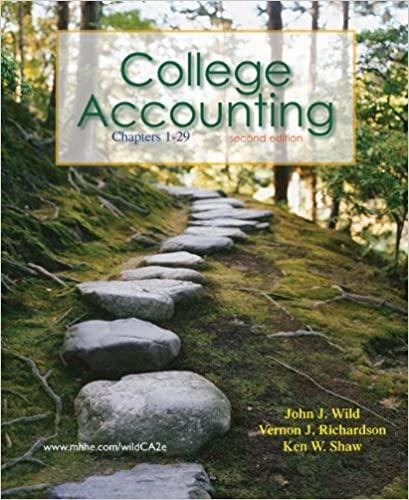 college accounting chapters 1-29 2nd edition john j. wild, vernon j. richardson, ken w. shaw 0077398173,