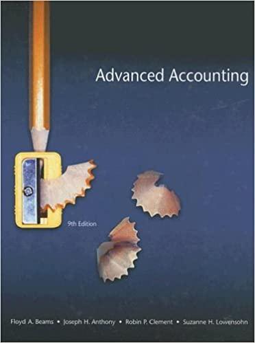 advanced accounting 9th edition floyd a. beams, robin p. clement, suzanne h. lowensohn, joseph h. anthony