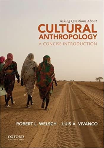 asking questions about cultural anthropology a concise introduction 1st edition robert l. welsch, luis a.