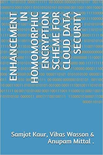 enhancement in homomorphic encryption scheme for cloud data security 1st edition vikas wasson, anupam mittal,