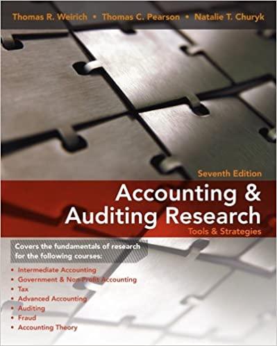 accounting and auditing research tools and strategies 7th edition thomas r. weirich, thomas c. pearson,