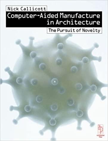 computer aided manufacture in architecture the pursuit of novel 1st edition nick callicott 0750646470,