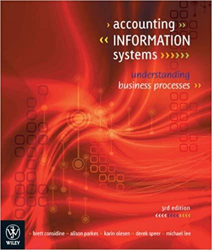 accounting information systems understanding business processes 3rd edition brett considine, alison parkes,
