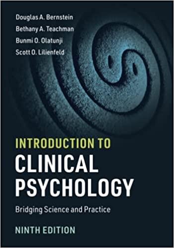 introduction to clinical psychology 9th edition douglas a. bernstein 1108735797, 978-1108735797