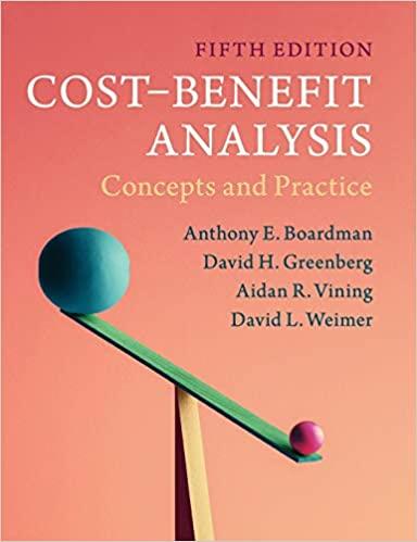 cost benefit analysis concepts and practice 5th edition anthony e. boardman, david h. greenberg, aidan r.