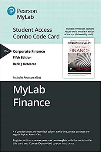 corporate finance mylab finance with pearson etext print combo access code 5th edition jonathan berk, peter