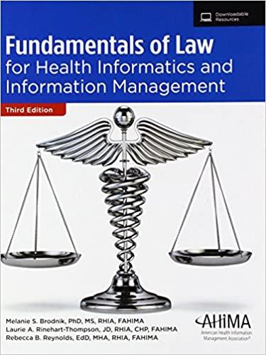 fundamentals of law for health informatics and information management 3rd edition melanie brodnik,