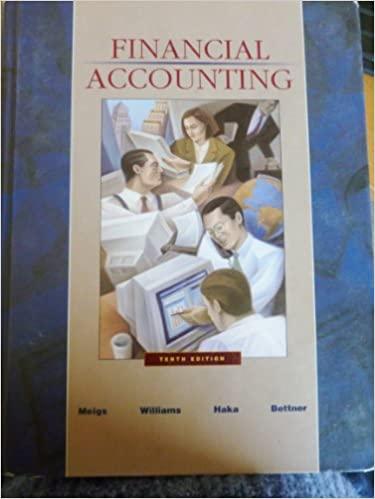 financial accounting 10th edition robert f. meigs, jan r. williams, susan f haka, mark s. bettner 0072316373,