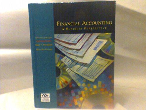 financial accounting a business perspective 7th edition roger h. hermanson, james don edwards 0072289988,