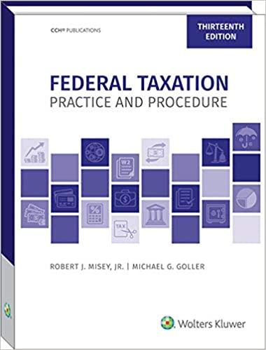 federal taxation practice and procedure 13th edition robert j. misey 0808052519, 978-0808052517