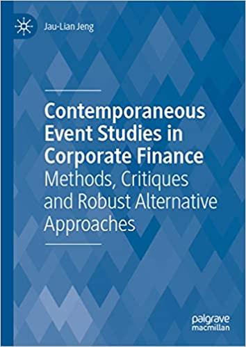 contemporaneous event studies in corporate finance methods critiques and robust alternative approaches 1st