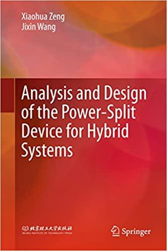 analysis and design of the power split device for hybrid systems 1st edition xiaohua zeng, jixin wang