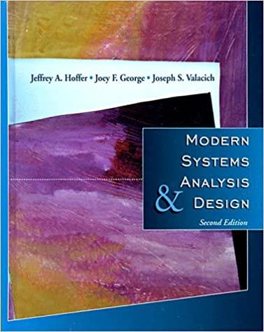 modern systems analysis and design 2nd edition jeffrey a. hoffer, joey f. george, joseph s. valacich
