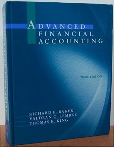 advanced financial accounting 3rd edition richard e. baker, valdean c. lembke, thomas e. king 0070054142,
