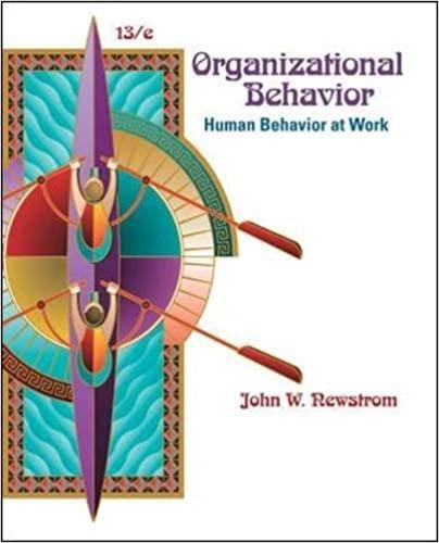 organizational behavior human behavior at work 13th edition john newstrom 0071289488, 978-0071289481