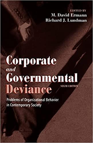 corporate and governmental deviance problems of organizational behavior in contemporary society 6th edition