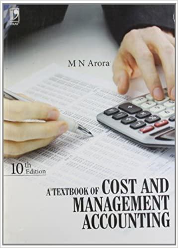 a textbook of cost and management accounting 10th edition arora 9789325956209