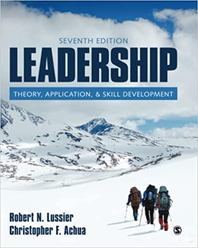 leadership theory application and skill development 7th edition robert n lussier, christopher f achua110.00