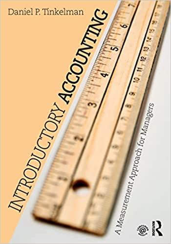 introductory accounting a measurement approach for managers 1st edition daniel p. tinkelman 9781138956216