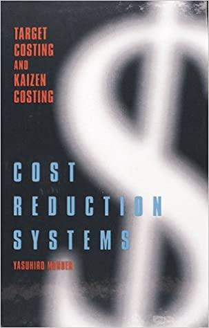 cost reduction systems target costing and kaizen costing 1st edition yasuhiro monden 1563270684,