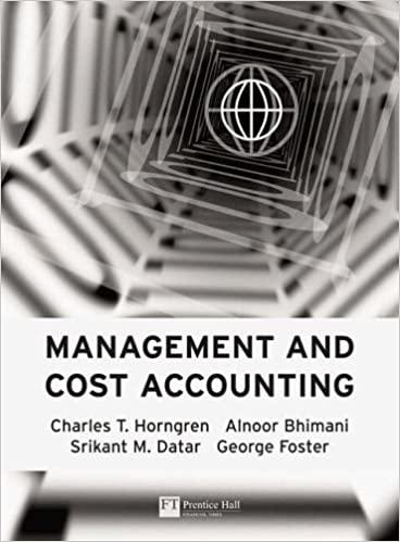 management and cost accounting 3rd edition charles t. horngren, george foster, srikant m. datar 0273687514,