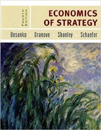 economics of strategy 4th edition david besanko, david dranove, mark shanley, scott schaefer 9780471679455