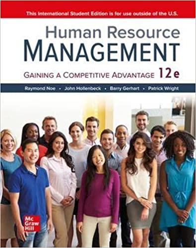 human resource management 12th edition raymond noe, john hollenbeck, barry gerhart 1260570746, 978-1260570748
