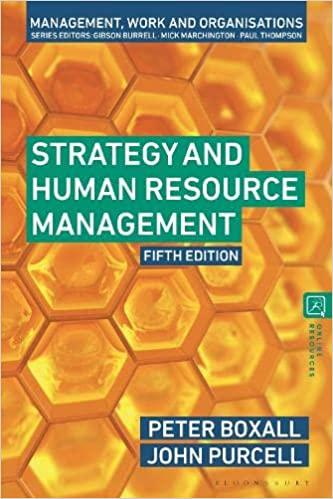 strategy and human resource management management work and organizations 5th edition peter boxall, john