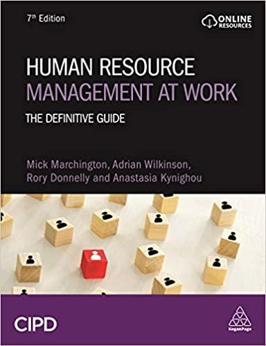 human resource management at work 7th edition mick marchington, adrian wilkinson, rory donnelly, anastasia