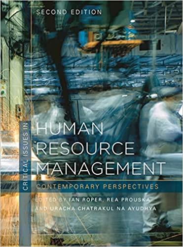 critical issues in human resource management contemporary perspectives 2nd edition ian roper, rea prouska,
