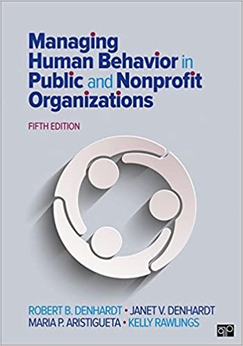 managing human behavior in public and nonprofit organizations 5th edition robert b. denhardt, janet v.