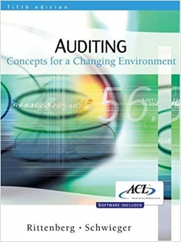 auditing concepts for a changing environment 5th edition larry e. rittenberg, bradley j. schwieger