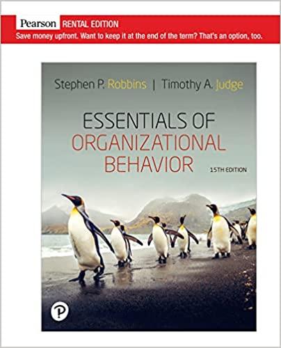 essentials of organizational behavior 15th edition robbins, stephen p. 0135468892, 9780135468890