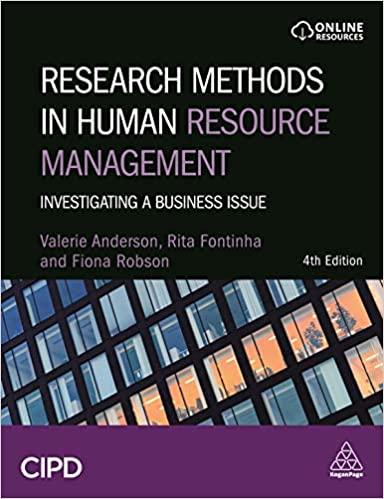 research methods in human resource management investigating a business issue 4th edition valerie anderson, dr
