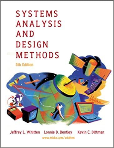 systems analysis and design methods 5th edition jeffrey l. whitten, lonnie d. bentley, kevin c. dittman