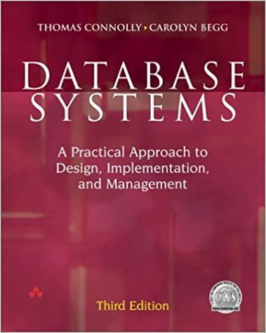 database systems a practical approach to design implementation and management 3rd edition thomas m. connolly,