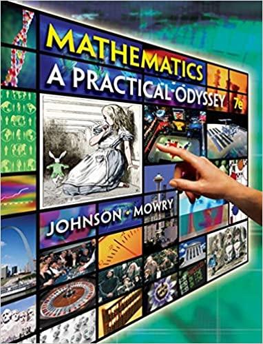 mathematics a practical odyssey 7th edition david b. johnson, thomas a. mowry 0538495057, 978-0538495059