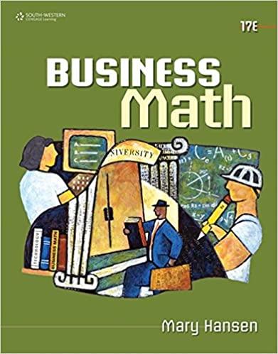 business math 17th edition mary hansen 0538448733, 978-0538448734