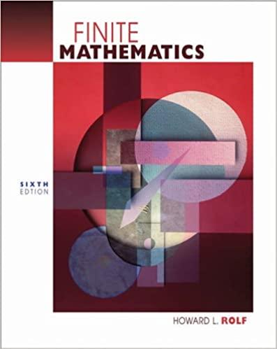 finite mathematics 6th edition howard l. rolf 0534465390, 978-0534465391