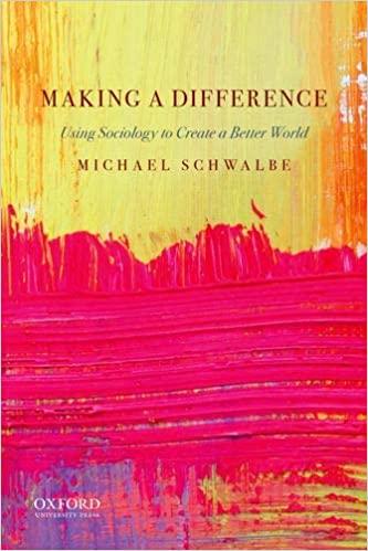 making a difference using sociology to create a better world 1st edition michael schwalbe 0190927208,