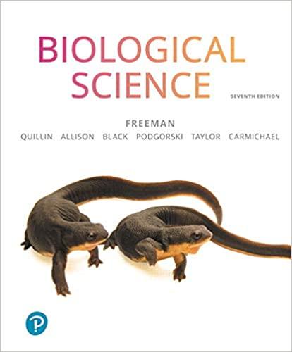 biological science 7th edition scott freeman, kim quillin, lizabeth allison, michael black, emily taylor,