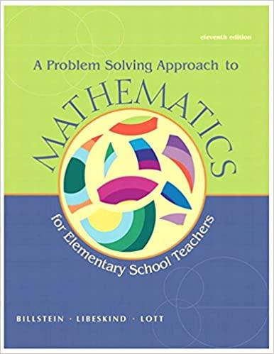 a problem solving approach to mathematics for elementary school teachers 11th edition rick billstein, shlomo