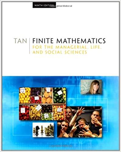 finite mathematics for the managerial life and social sciences 9th edition soo t. tan 0495387533,