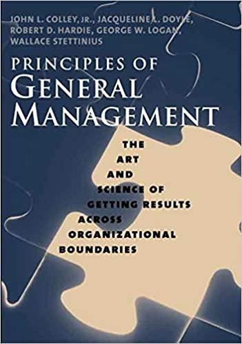 principles of general management 1st edition john l.colley jr, jacqueline l. doyle, robert d. hardie, george
