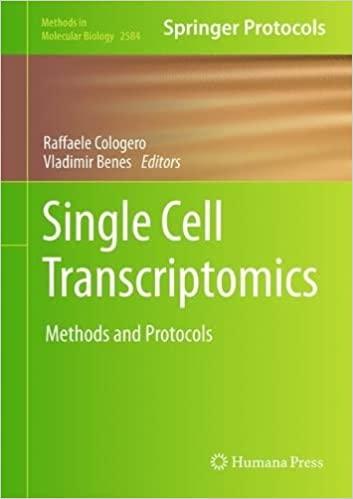 single cell transcriptomics: methods and protocols 1st edition raffaele a. cologero, vladimir benes