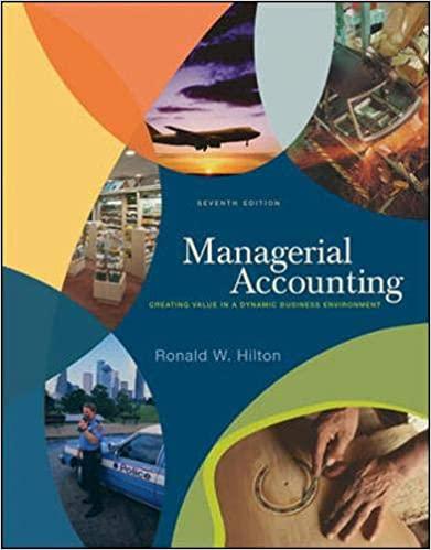 managerial accounting 7th edition ronald w hilton 0073022853, 978-0073022857
