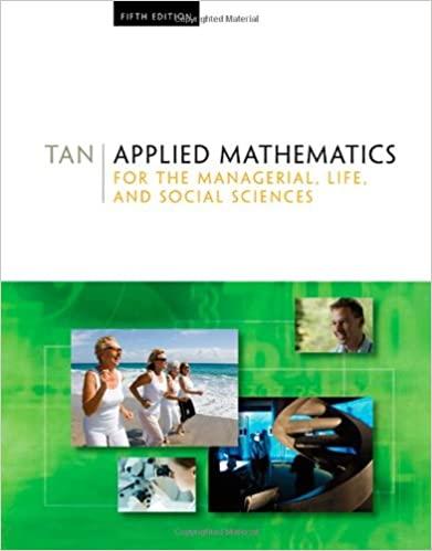 applied mathematics for the managerial life and social sciences 5th edition soo t. tan 0495559679,
