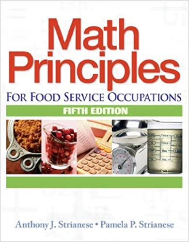 math principles for food service occupations 5th edition anthony j. strianese, pamela p. strianese