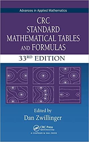 crc standard mathematical tables and formulas advances in applied mathematics 33rd edition daniel zwillinger